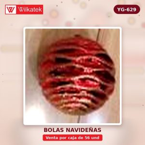 Bola navideña 8CM playa oro 16 # 12 plata 12 azul 4 verde 4 rosa 4 rojo 20 (6 und/tubo x 56 und) - WILKATEK