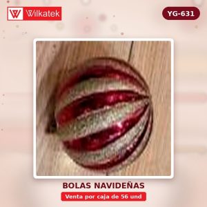 Bola de Navidad 8CM Calabaza Dorada 16 # 12 Plateada 12 Azul 4 Verde 4 Rosa Roja 4 Roja 20 (6 und/tubo x 56 und) - WILKATEK