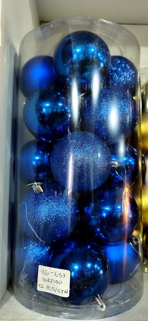 Bola de navidad 8cm, Bola lisa + Bolsa mate + Bola escarchada,Surtida en colores:… (20 und/tubo x 12 und) - WILKATEK